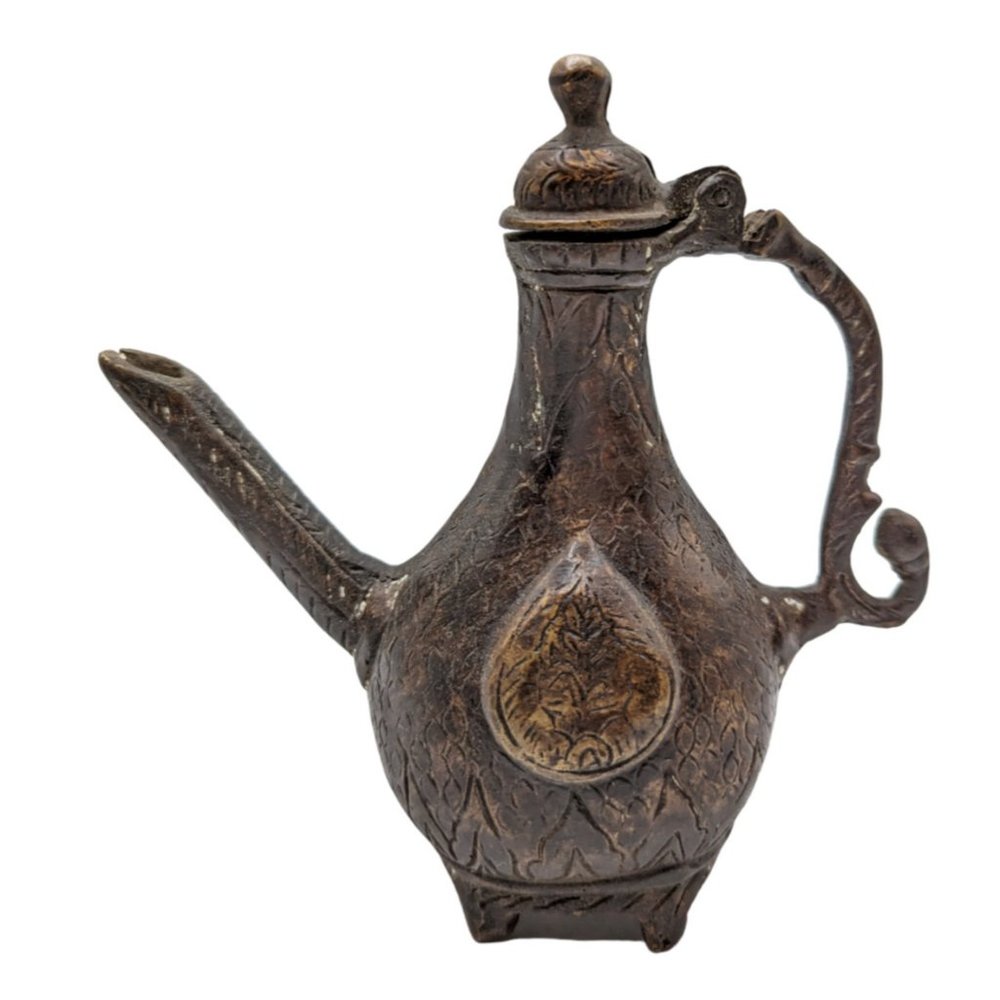 Antique Indian Persian Islamic Small Solid Mughal Bronze Ewer